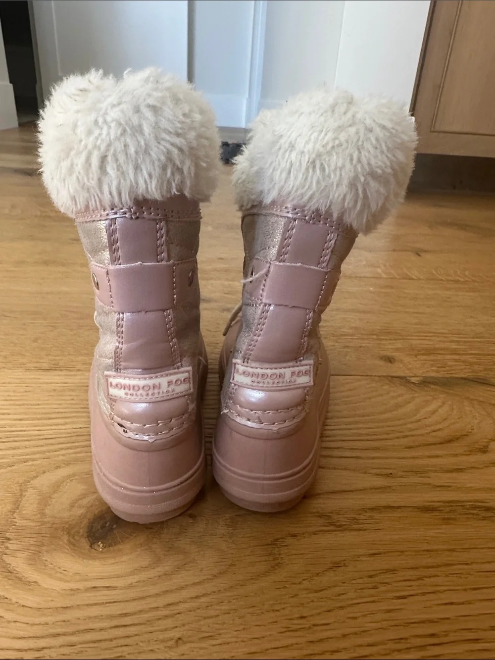 London Fog Pink Faux-Fur Snow Boots for Kids
